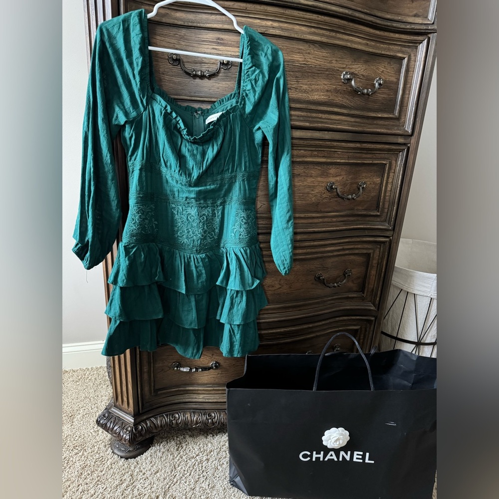 Emerald Green Ruffled Dress